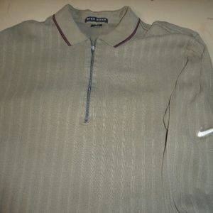 NIKE 18 knit polo golf shirt khaki green ls large